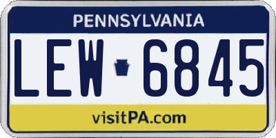 PA license plate LEW6845