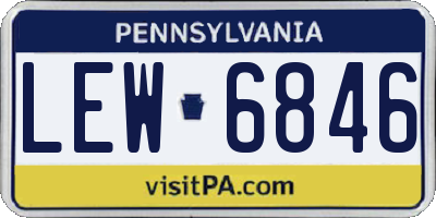 PA license plate LEW6846