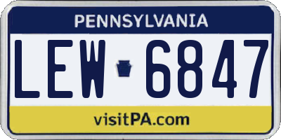 PA license plate LEW6847