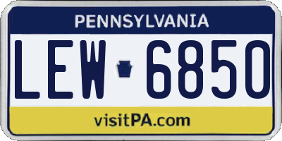 PA license plate LEW6850