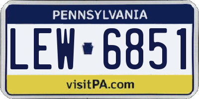 PA license plate LEW6851