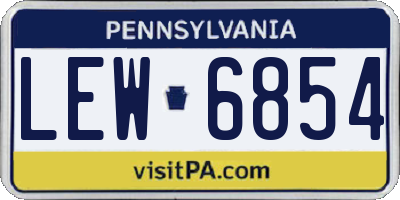PA license plate LEW6854