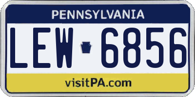PA license plate LEW6856
