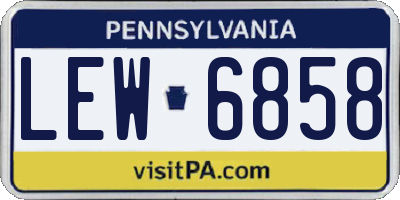 PA license plate LEW6858