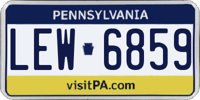 PA license plate LEW6859