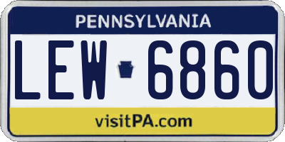 PA license plate LEW6860