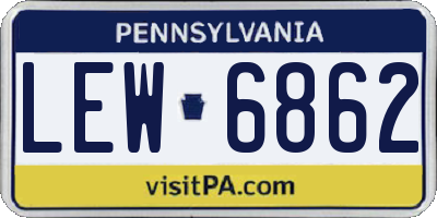 PA license plate LEW6862