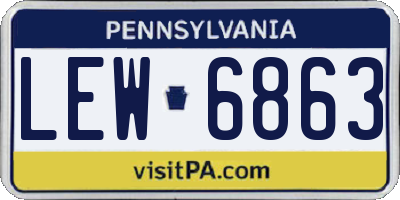 PA license plate LEW6863