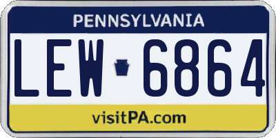 PA license plate LEW6864