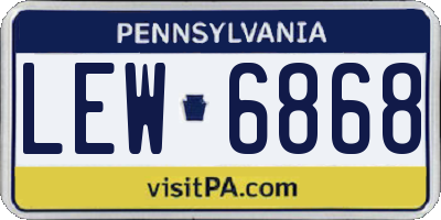 PA license plate LEW6868