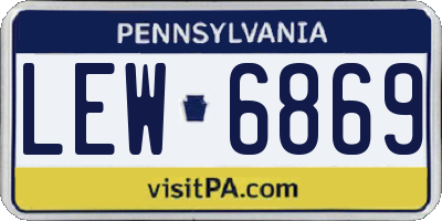 PA license plate LEW6869