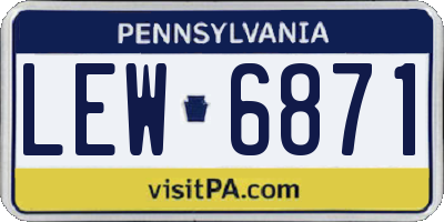 PA license plate LEW6871