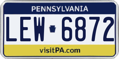 PA license plate LEW6872