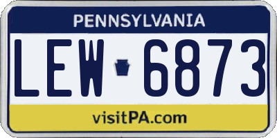 PA license plate LEW6873