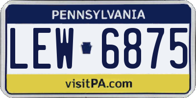 PA license plate LEW6875