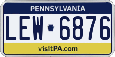 PA license plate LEW6876