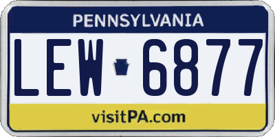 PA license plate LEW6877