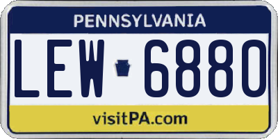 PA license plate LEW6880