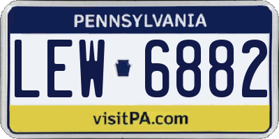 PA license plate LEW6882