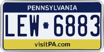 PA license plate LEW6883