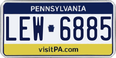 PA license plate LEW6885