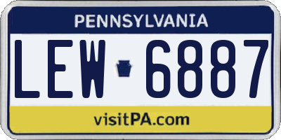 PA license plate LEW6887