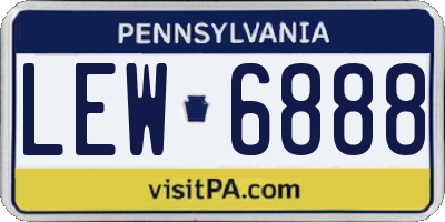 PA license plate LEW6888