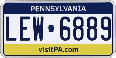 PA license plate LEW6889