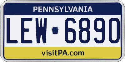 PA license plate LEW6890