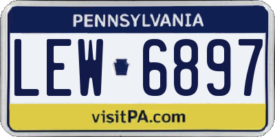 PA license plate LEW6897