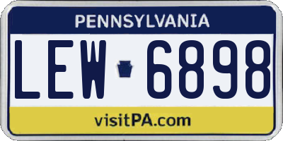 PA license plate LEW6898