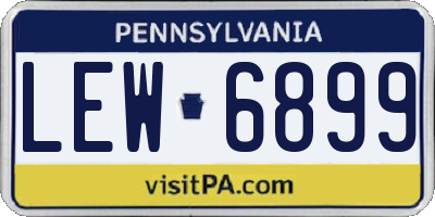 PA license plate LEW6899