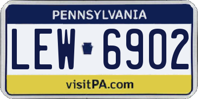 PA license plate LEW6902