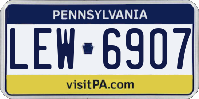 PA license plate LEW6907