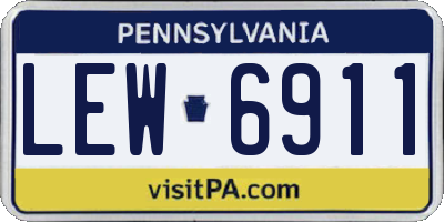 PA license plate LEW6911
