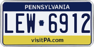 PA license plate LEW6912