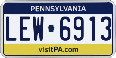 PA license plate LEW6913