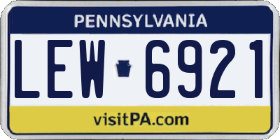 PA license plate LEW6921