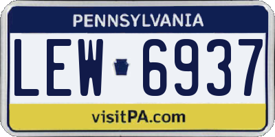 PA license plate LEW6937