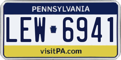 PA license plate LEW6941