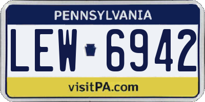 PA license plate LEW6942