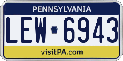 PA license plate LEW6943