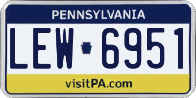 PA license plate LEW6951