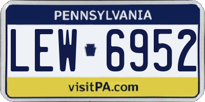 PA license plate LEW6952