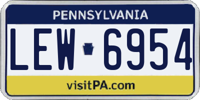 PA license plate LEW6954