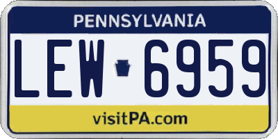 PA license plate LEW6959