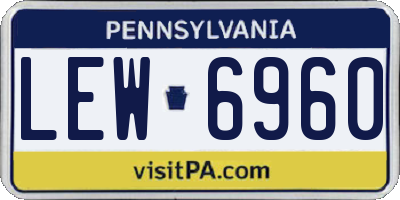 PA license plate LEW6960