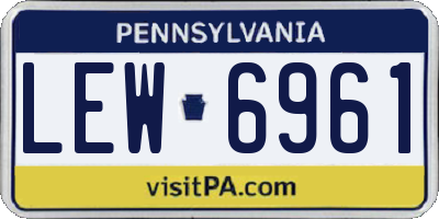 PA license plate LEW6961