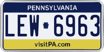 PA license plate LEW6963