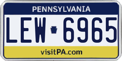 PA license plate LEW6965